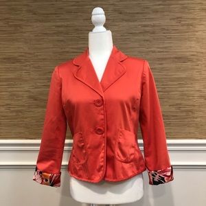 Liz Claiborne peachy pink blazer floral lining 8P